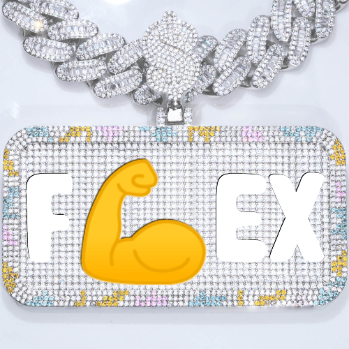 CUSTOM LETTER NECKLACE 3D COLORFUL SQUARE