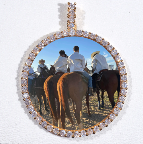 LARGE 3D CIRCLE CUSTOM PICTURE PENDANT