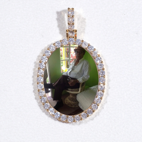 3D Oval Custom Picture Pendant