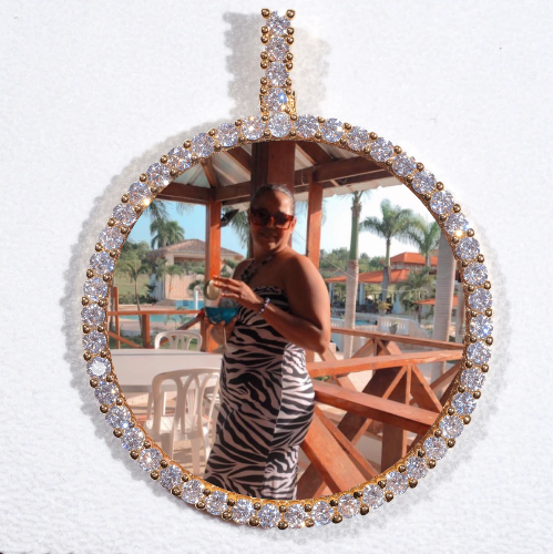 LARGE 3D CIRCLE CUSTOM PICTURE PENDANT