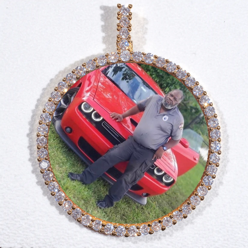 LARGE 3D CIRCLE CUSTOM PICTURE PENDANT