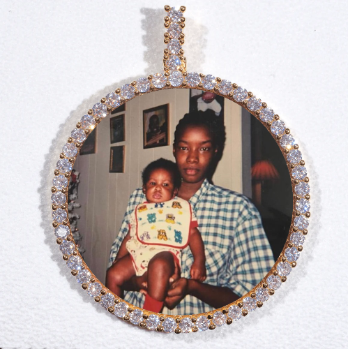 LARGE 3D CIRCLE CUSTOM PICTURE PENDANT
