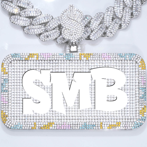 CUSTOM LETTER NECKLACE 3D COLORFUL SQUARE