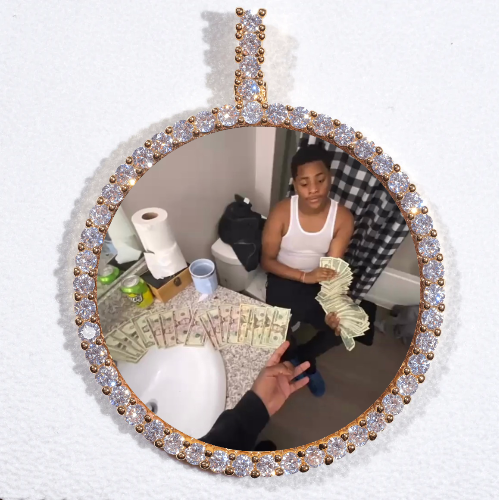 LARGE 3D CIRCLE CUSTOM PICTURE PENDANT