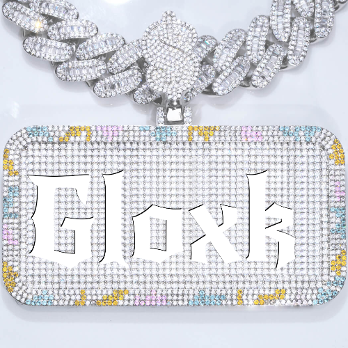 CUSTOM LETTER NECKLACE 3D COLORFUL SQUARE