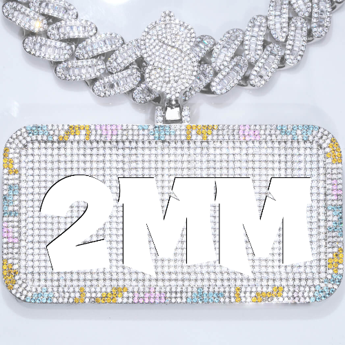 CUSTOM LETTER NECKLACE 3D COLORFUL SQUARE