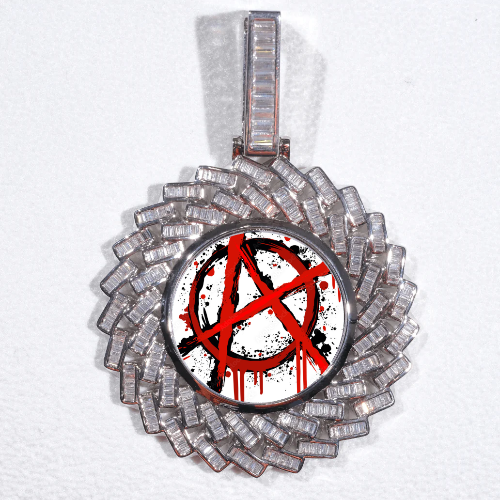 Large 3D Baguette Custom Picture Pendant
