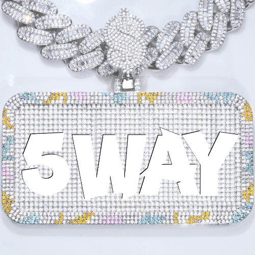 CUSTOM LETTER NECKLACE 3D COLORFUL SQUARE