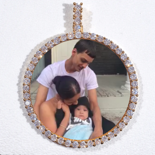 LARGE 3D CIRCLE CUSTOM PICTURE PENDANT