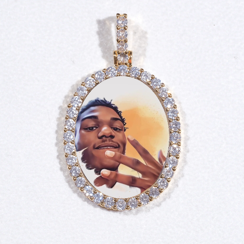 3D Oval Custom Picture Pendant