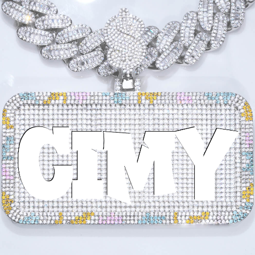 CUSTOM LETTER NECKLACE 3D COLORFUL SQUARE