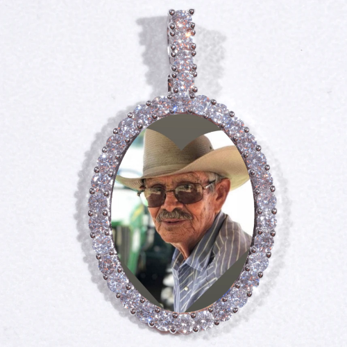 Large 3D Oval Custom Picture Pendant