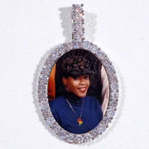 Large 3D Oval Custom Picture Pendant