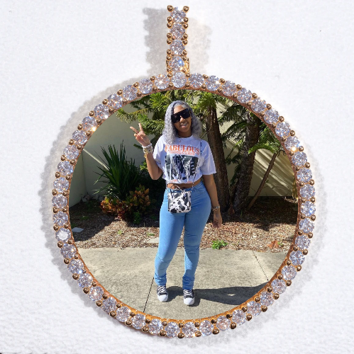 LARGE 3D CIRCLE CUSTOM PICTURE PENDANT