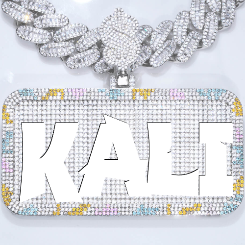 CUSTOM LETTER NECKLACE 3D COLORFUL SQUARE