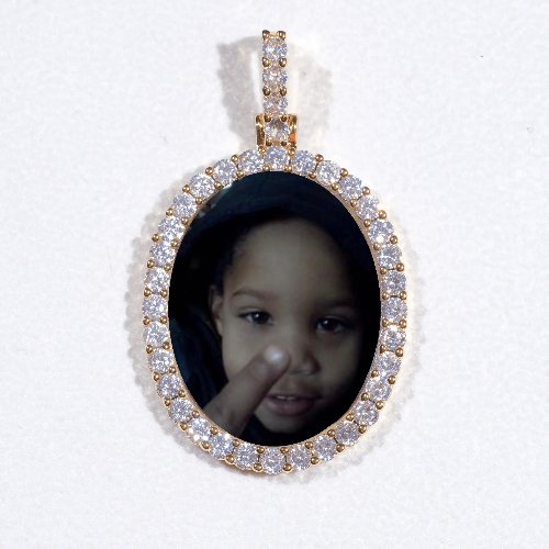 3D Oval Custom Picture Pendant