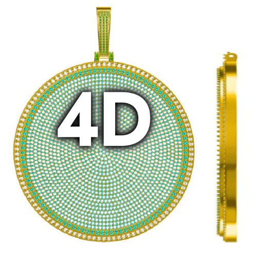 CUSTOM LETTER NECKLACE 3D BIG DISC