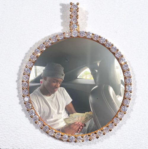 LARGE 3D CIRCLE CUSTOM PICTURE PENDANT