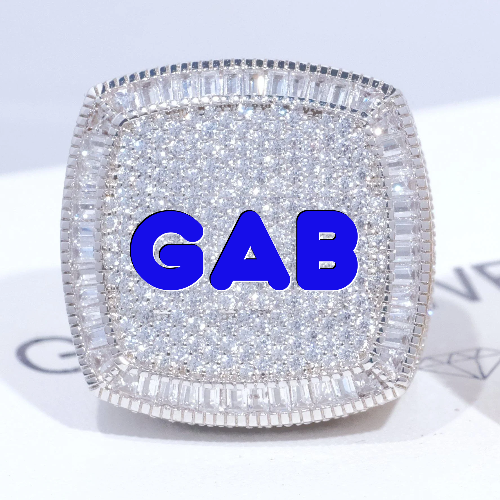 CUSTOM LETTER 3D ICED RING