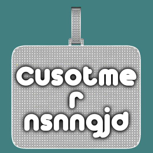 CUSTOM LETTER NECKLACE 3D BIG SQUARE