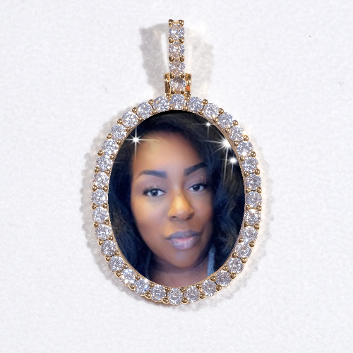 3D Oval Custom Picture Pendant
