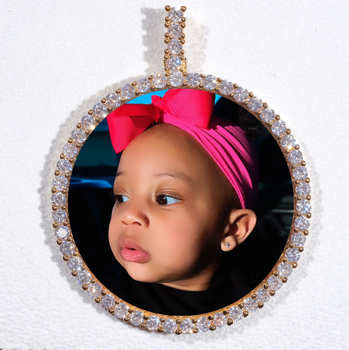 LARGE 3D CIRCLE CUSTOM PICTURE PENDANT