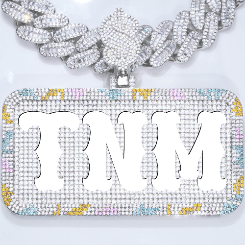 CUSTOM LETTER NECKLACE 3D COLORFUL SQUARE