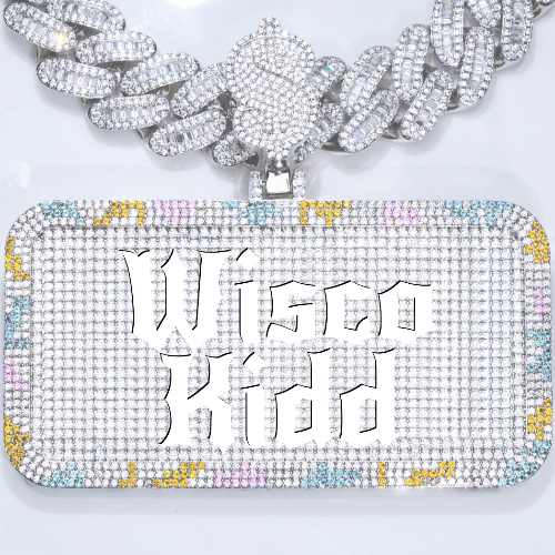 CUSTOM LETTER NECKLACE 3D COLORFUL SQUARE
