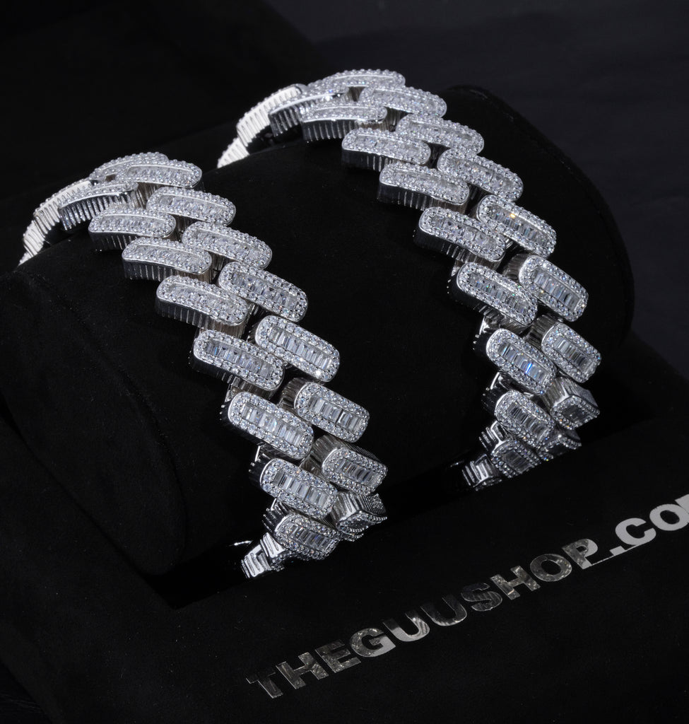 20MM Baguette Prong Link Bracelet