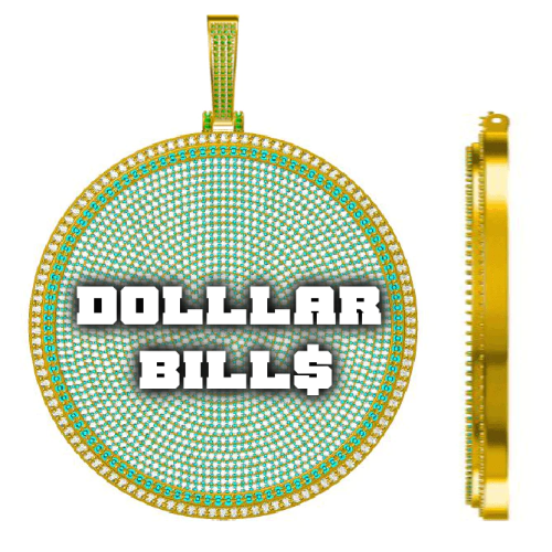 CUSTOM LETTER NECKLACE 3D BIG DISC