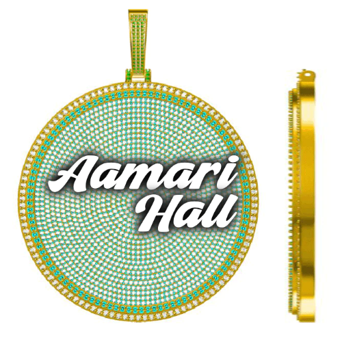 CUSTOM LETTER NECKLACE 3D BIG DISC