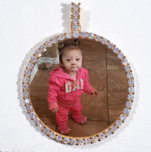 LARGE 3D CIRCLE CUSTOM PICTURE PENDANT