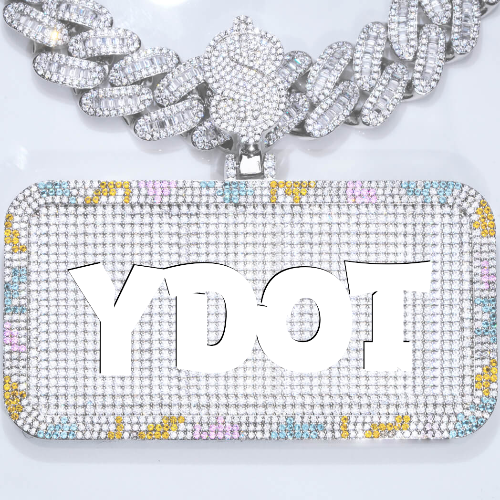 CUSTOM LETTER NECKLACE 3D COLORFUL SQUARE