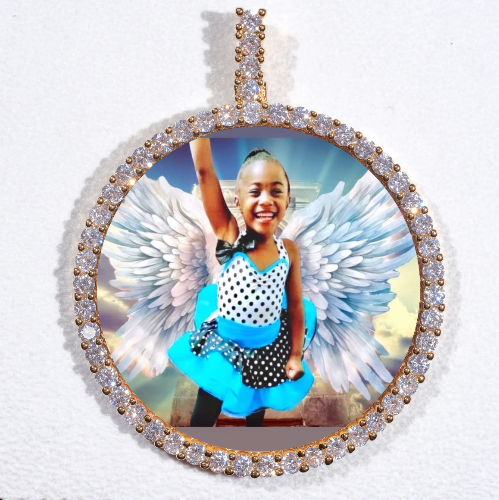 LARGE 3D CIRCLE CUSTOM PICTURE PENDANT