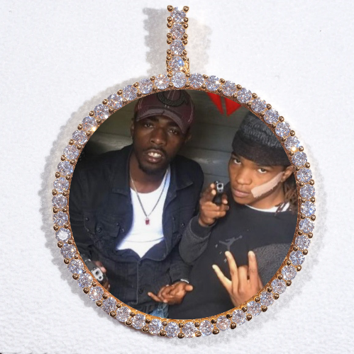 LARGE 3D CIRCLE CUSTOM PICTURE PENDANT
