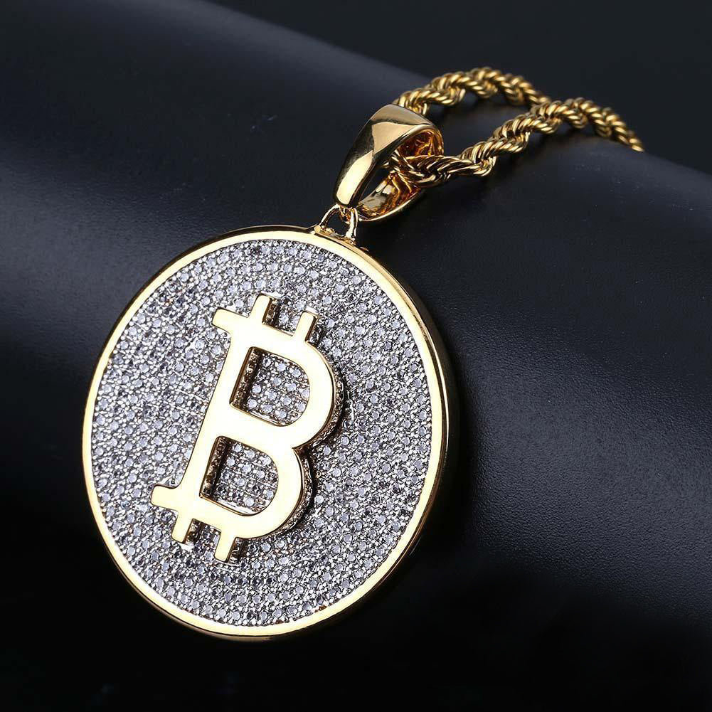 Two-tone Iced 31mm CZ  Cuban Link  Pendant In Yellow Gold-Plated