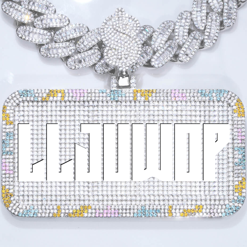 CUSTOM LETTER NECKLACE 3D COLORFUL SQUARE