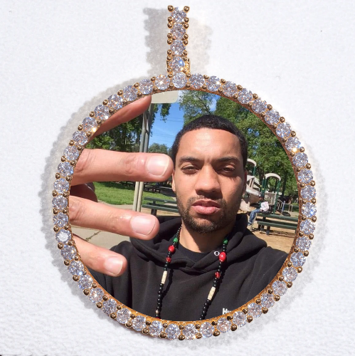 LARGE 3D CIRCLE CUSTOM PICTURE PENDANT