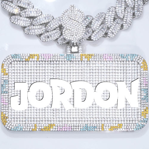 CUSTOM LETTER NECKLACE 3D COLORFUL SQUARE