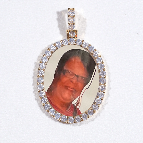3D Oval Custom Picture Pendant