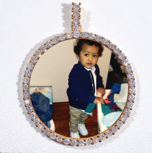 LARGE 3D CIRCLE CUSTOM PICTURE PENDANT