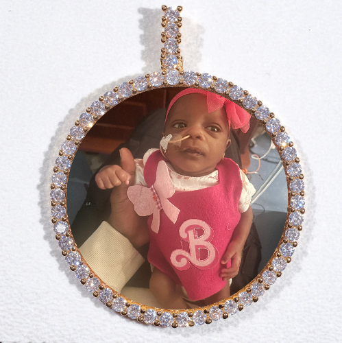 LARGE 3D CIRCLE CUSTOM PICTURE PENDANT