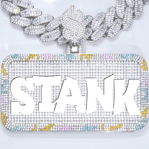 CUSTOM LETTER NECKLACE 3D COLORFUL SQUARE