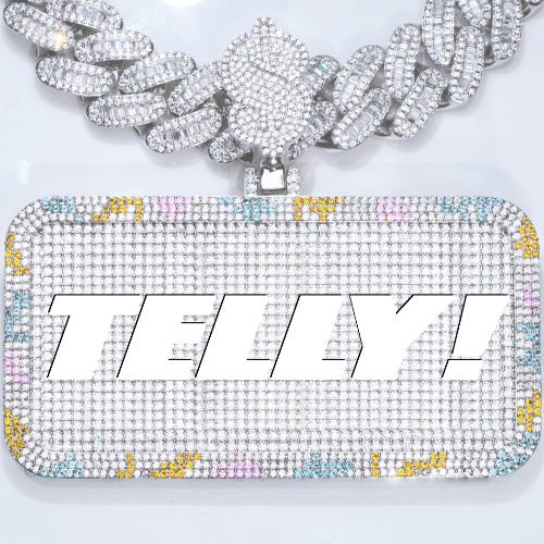 CUSTOM LETTER NECKLACE 3D COLORFUL SQUARE