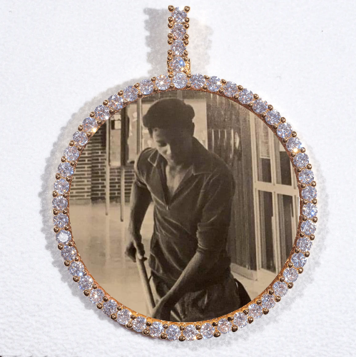 LARGE 3D CIRCLE CUSTOM PICTURE PENDANT