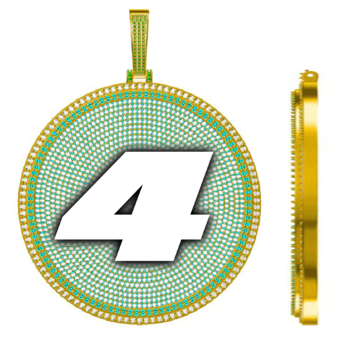 CUSTOM LETTER NECKLACE 3D BIG DISC
