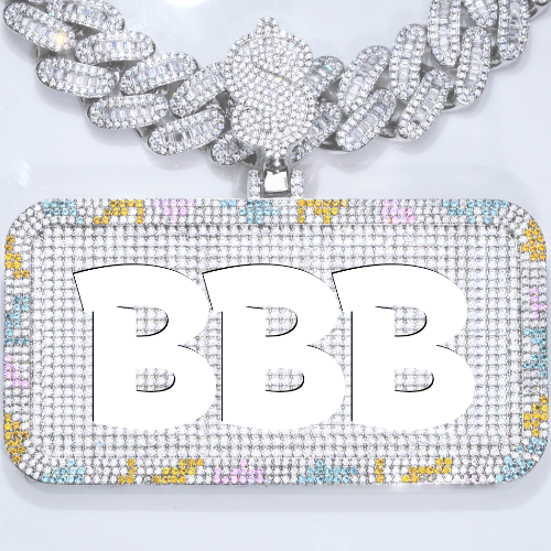 CUSTOM LETTER NECKLACE 3D COLORFUL SQUARE