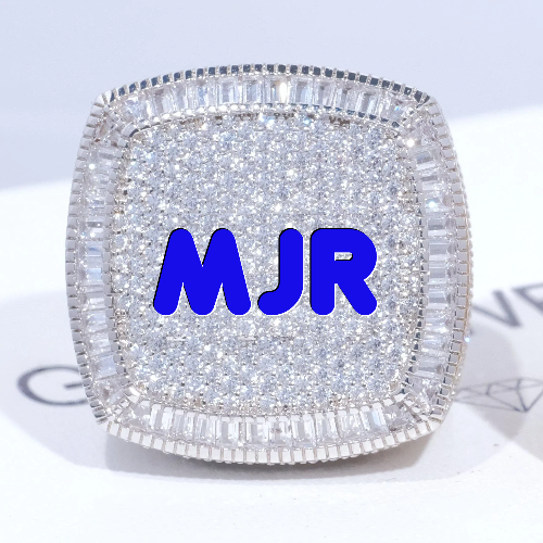CUSTOM LETTER 3D ICED RING