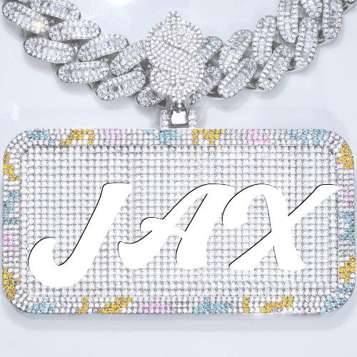 CUSTOM LETTER NECKLACE 3D COLORFUL SQUARE