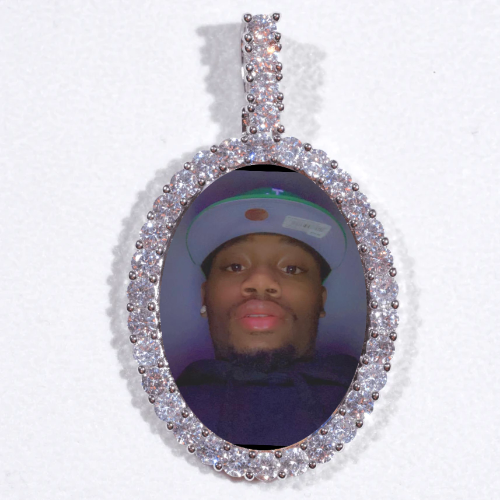 Large 3D Oval Custom Picture Pendant
